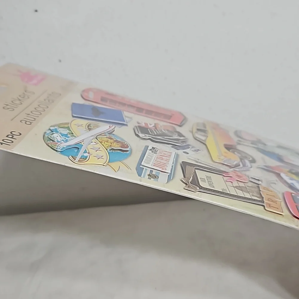 crafters square 10pc travel themed pop-up 3D scrapbook crafting stickers
